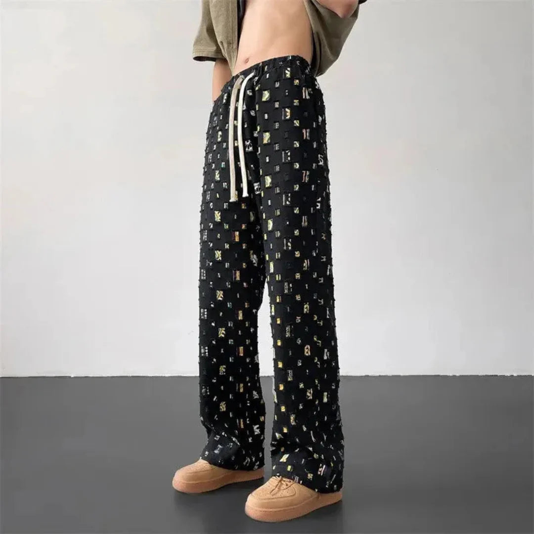 Colorful Mixed Print Casual Pants