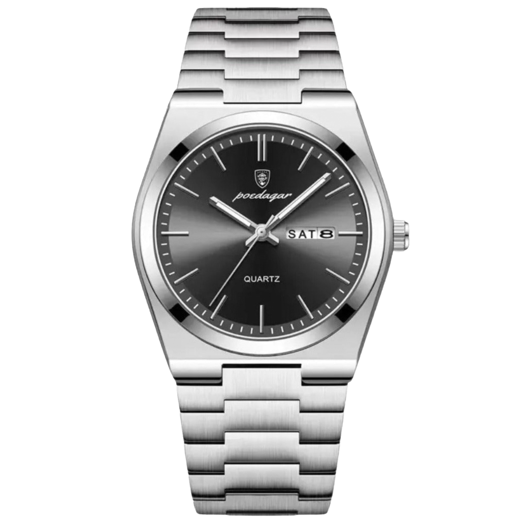 Stylish Mens Leather Watch 41mm