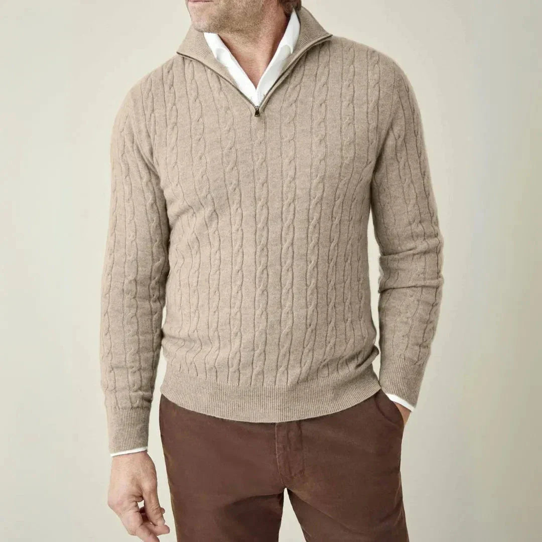 Warm Cable Knit Quarter Zip Jumper