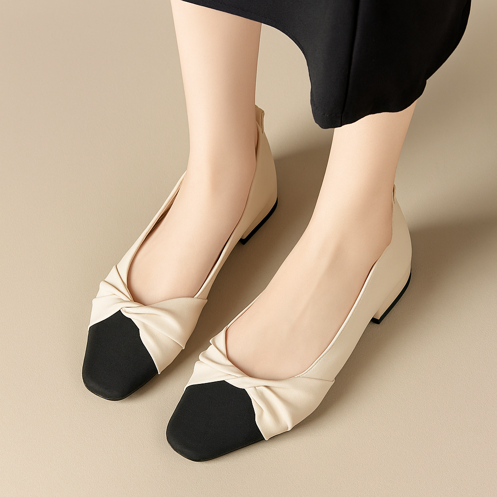 Comfortable Flat Leather Pumps for Women