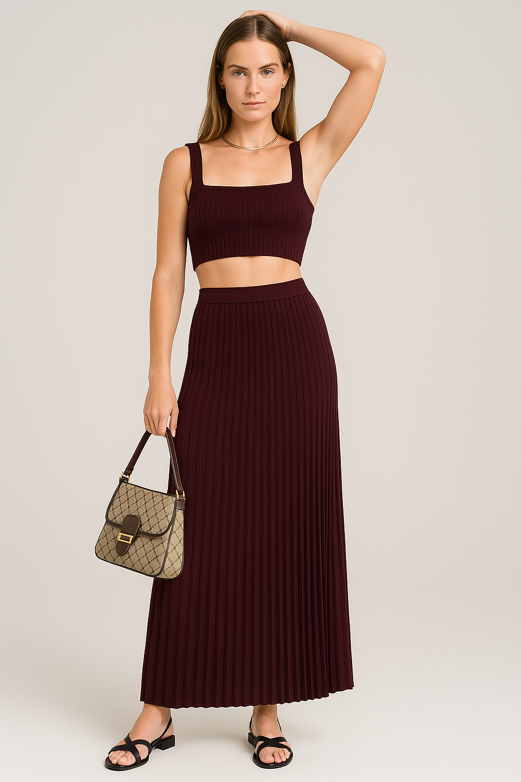 Women's Fitted Ribbed Crop Tank Top
