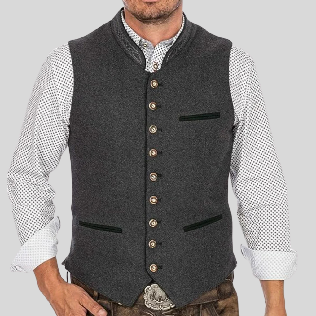 Traditional German Leather Vest - Vossary