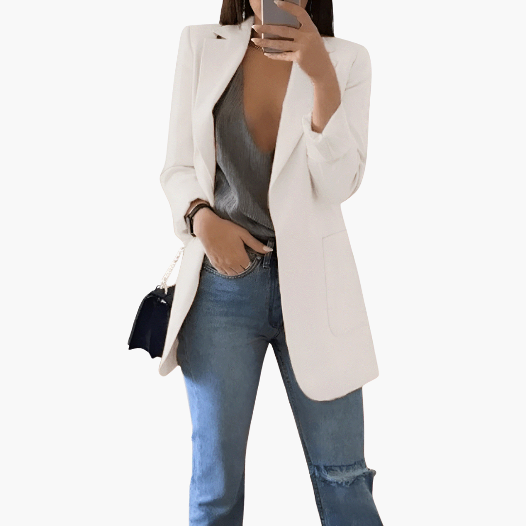 Classic Open Front Long Sleeve Women's Jacket