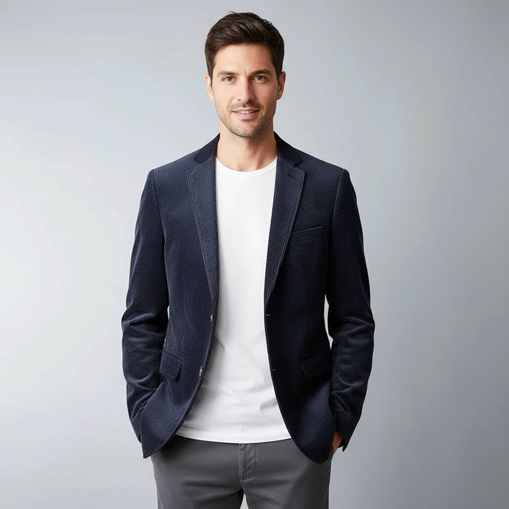 Classic Textured Mens Blazer Coat