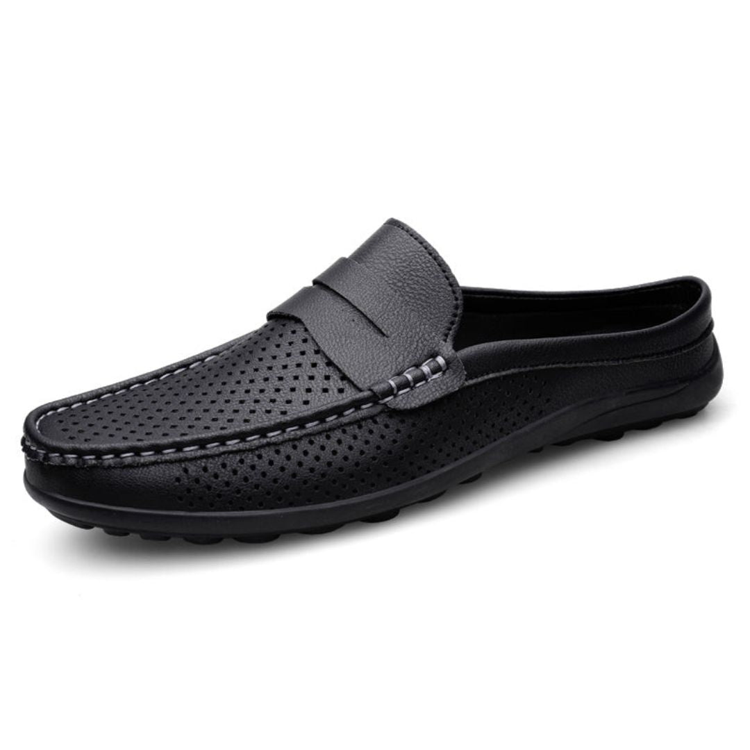 Slip On Leather Mule Shoes