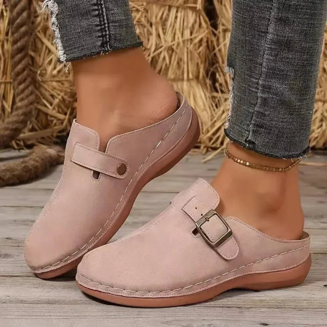 Elegant Buckle Slide Sandals