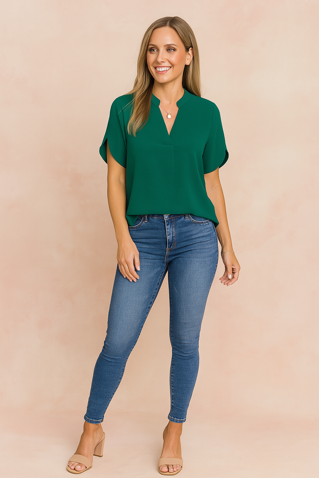 Women's Chic Cap Sleeve Blouse with Shoulder Cutouts