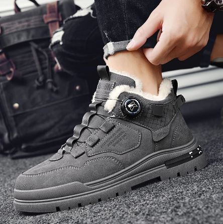 Warm Insulated Men's Ankle Boots - Waterproof Shearling Boots