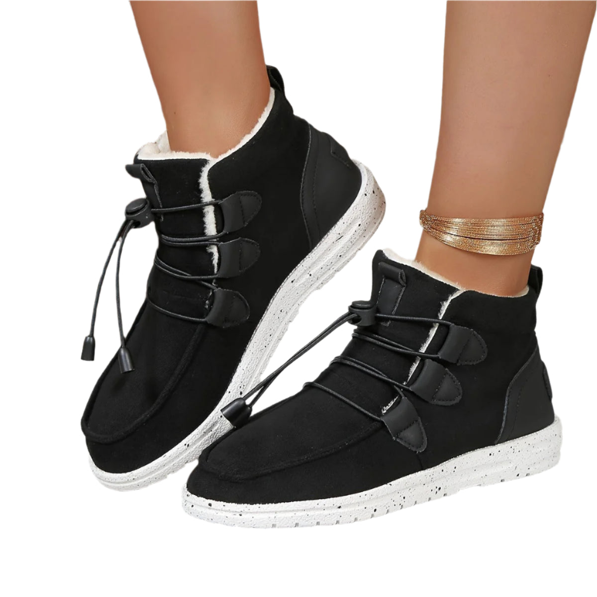 Cozy Winter Boots for Women - Insulated Fleece Sneakers