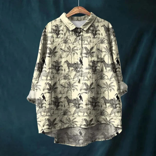 Comfortable Cotton Floral Women's Blouse