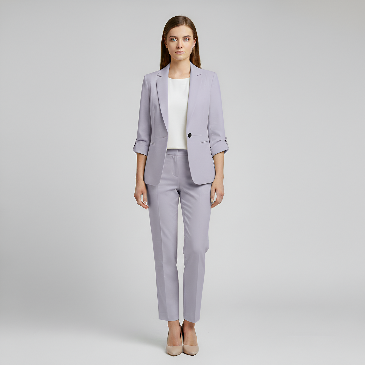 Elegante Donna Completo Abito con Giacca e Pantaloni