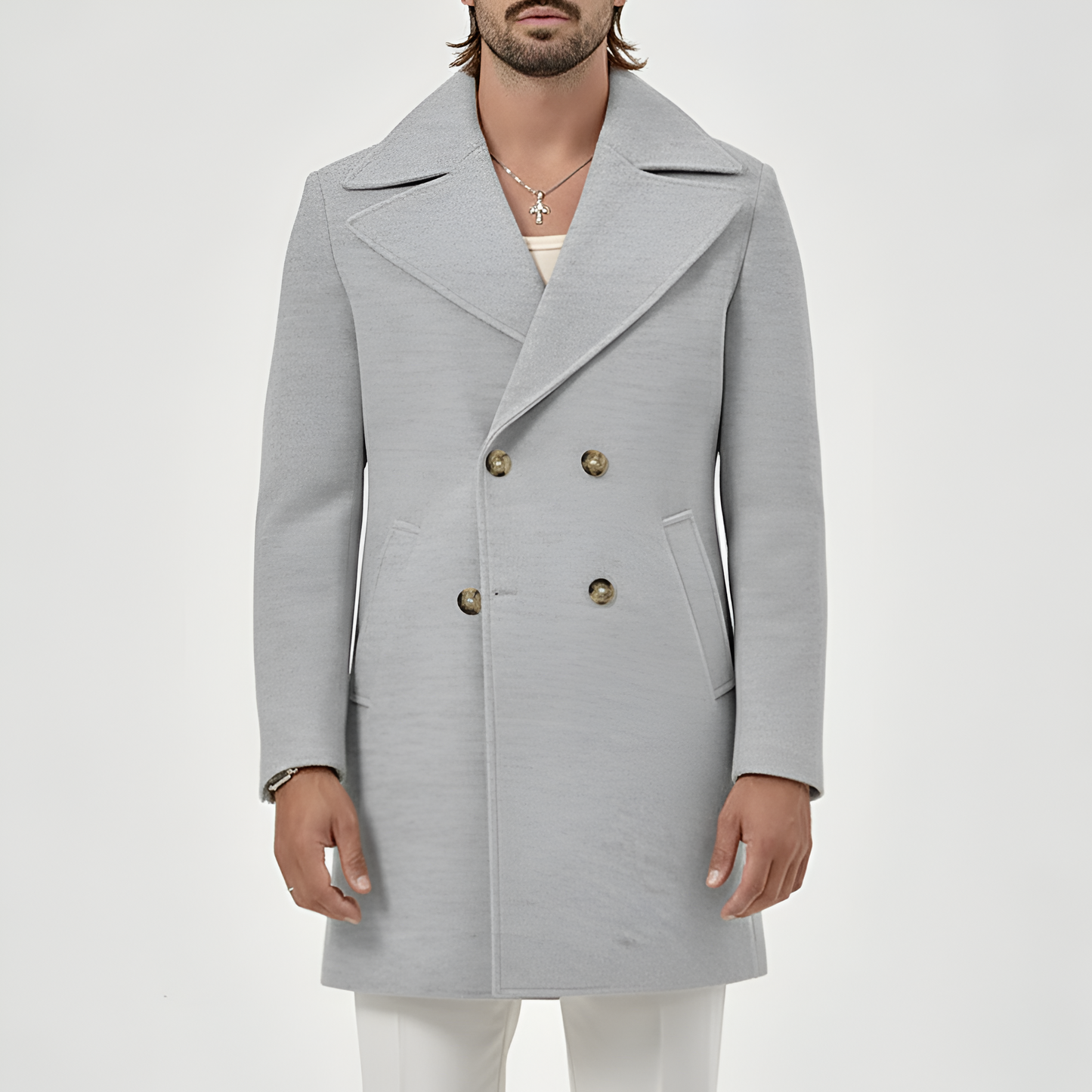 Classic Double Breasted Wool Men's Coat
