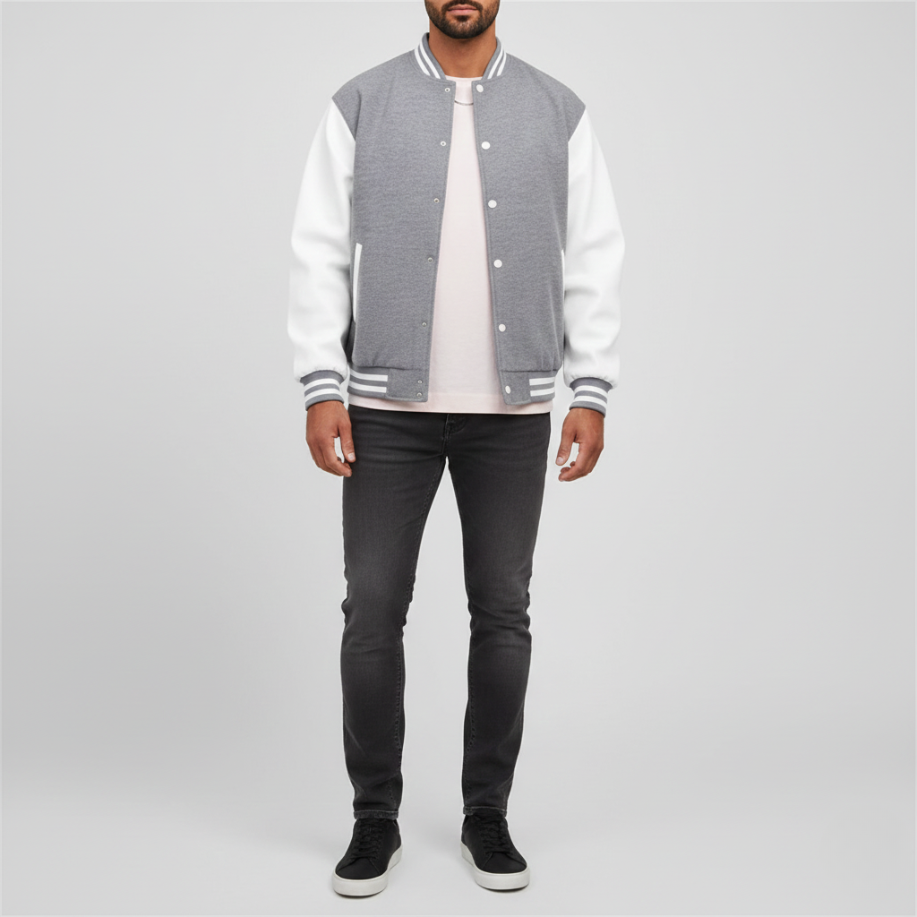 Casual Uomo Varsity Style Jacket with Buttons