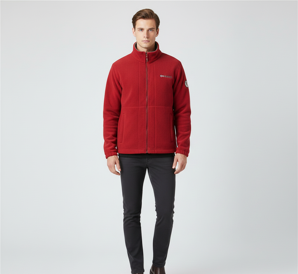 Warm Waterproof Mens Pile Jacket Zip Up