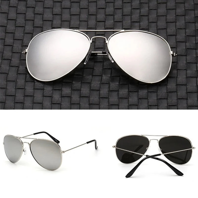 Trendy Pilot Sunglasses for Women - Silver Mirror Shades