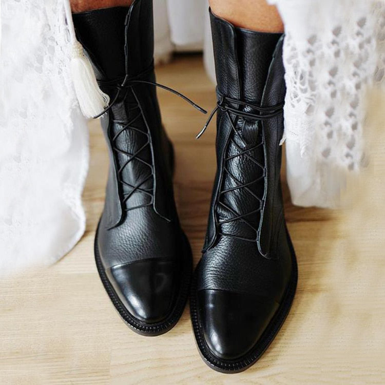 Classic Women's Ankle Leather Boots