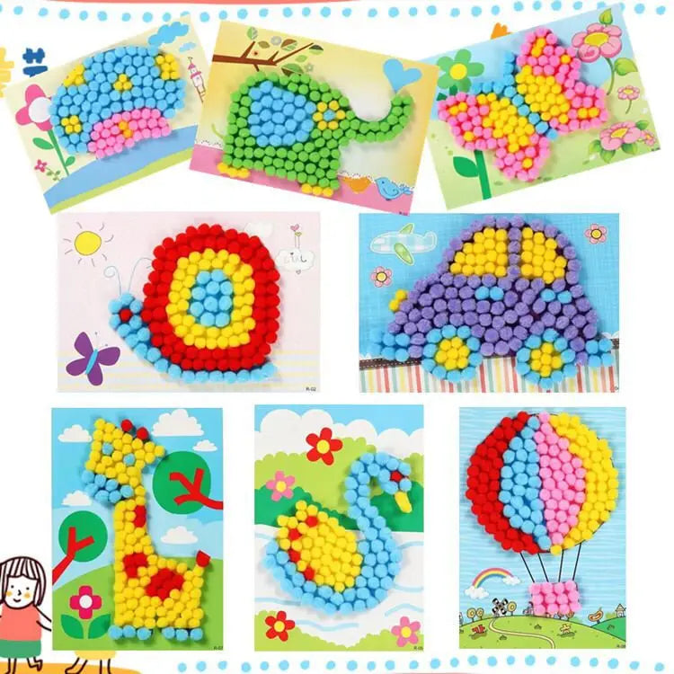 Colorful Kids Art Craft Kit with Paints and Plush Toys - Luxicro