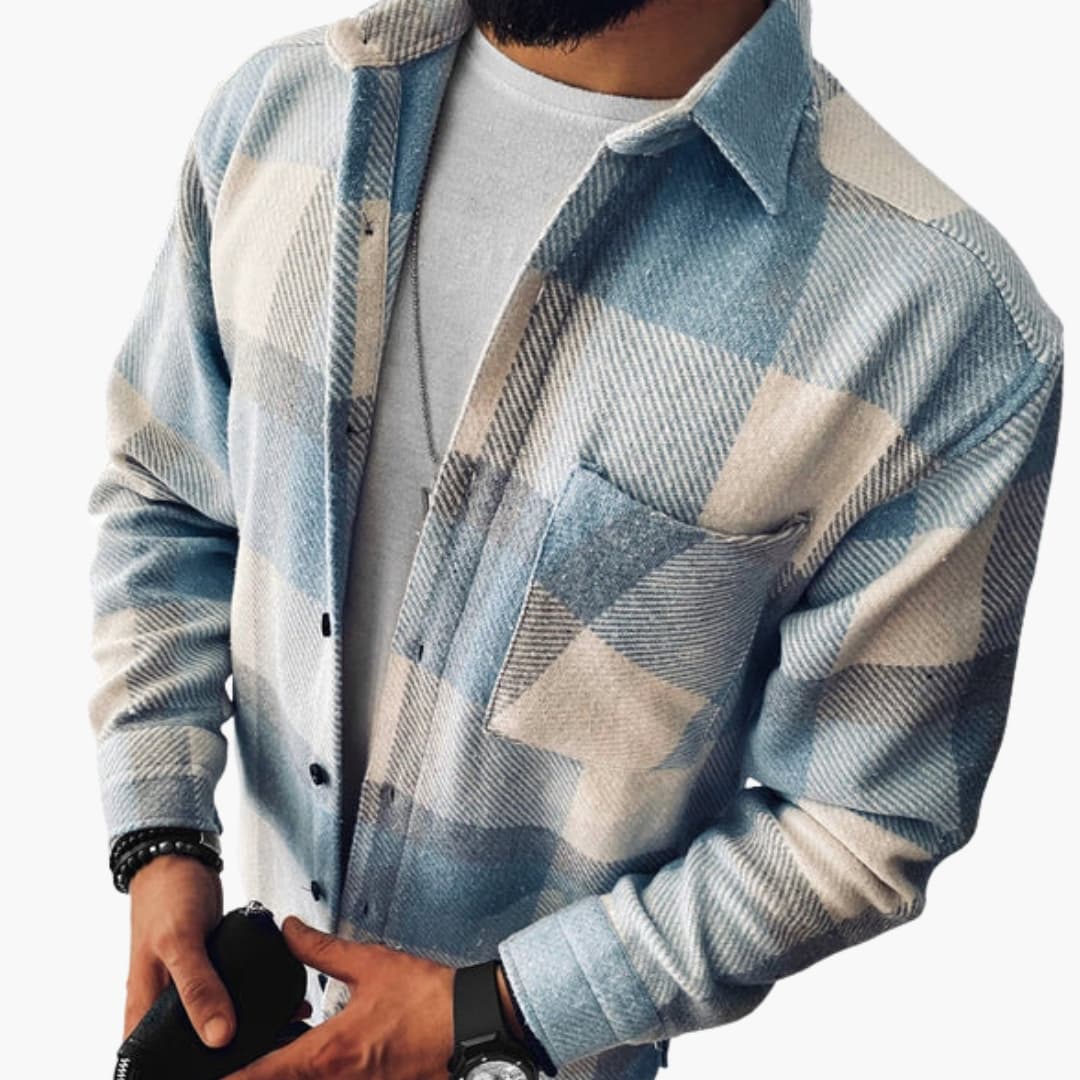 Classic Plaid Button Down Long Sleeve Shirt - Vossary