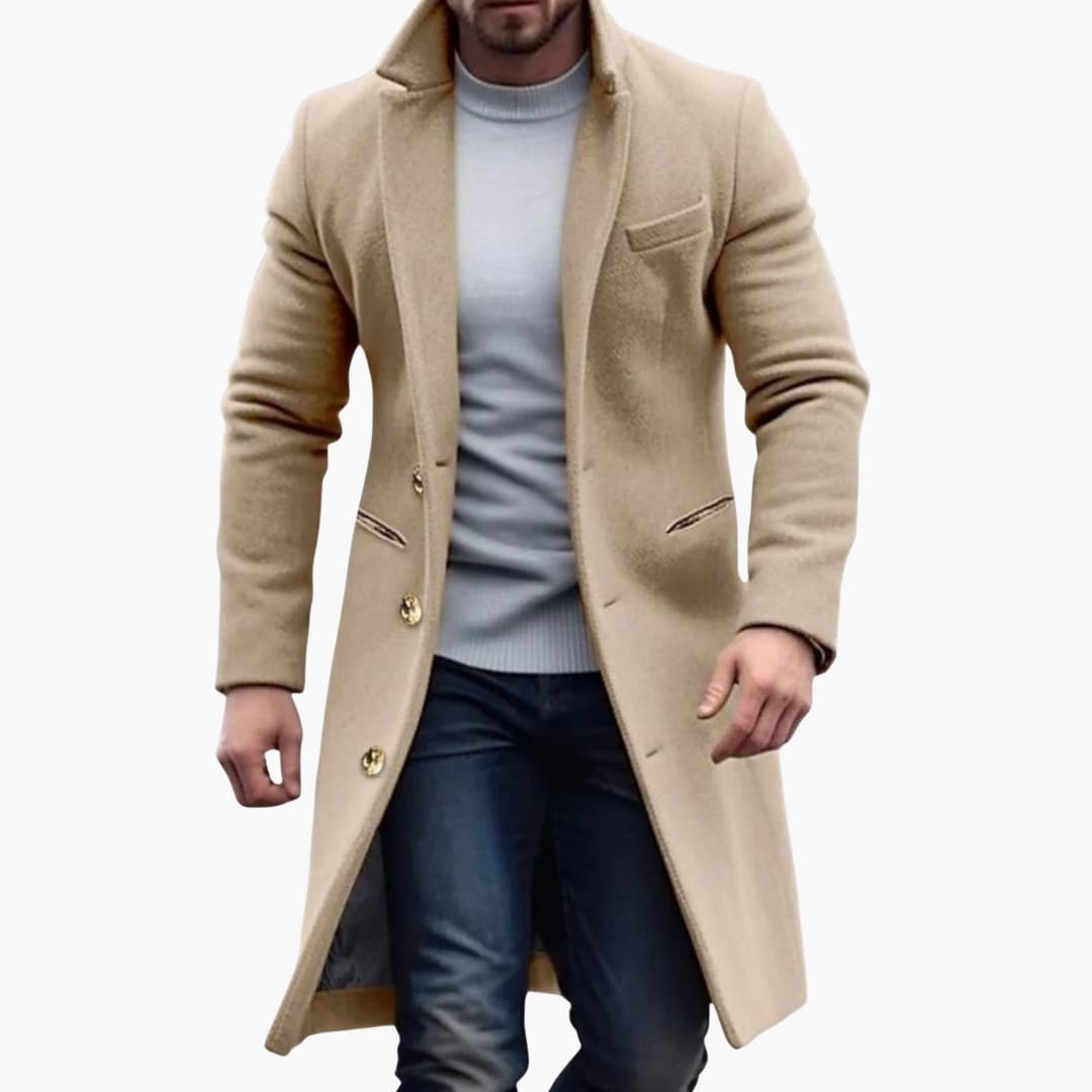 Classic Double Breasted Mens Overcoat