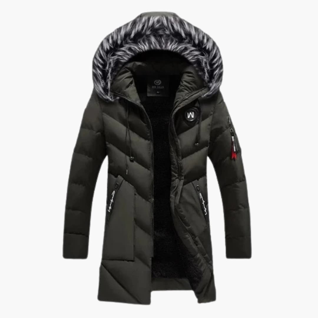 Waterproof Quilted Hooded Mens Jacket