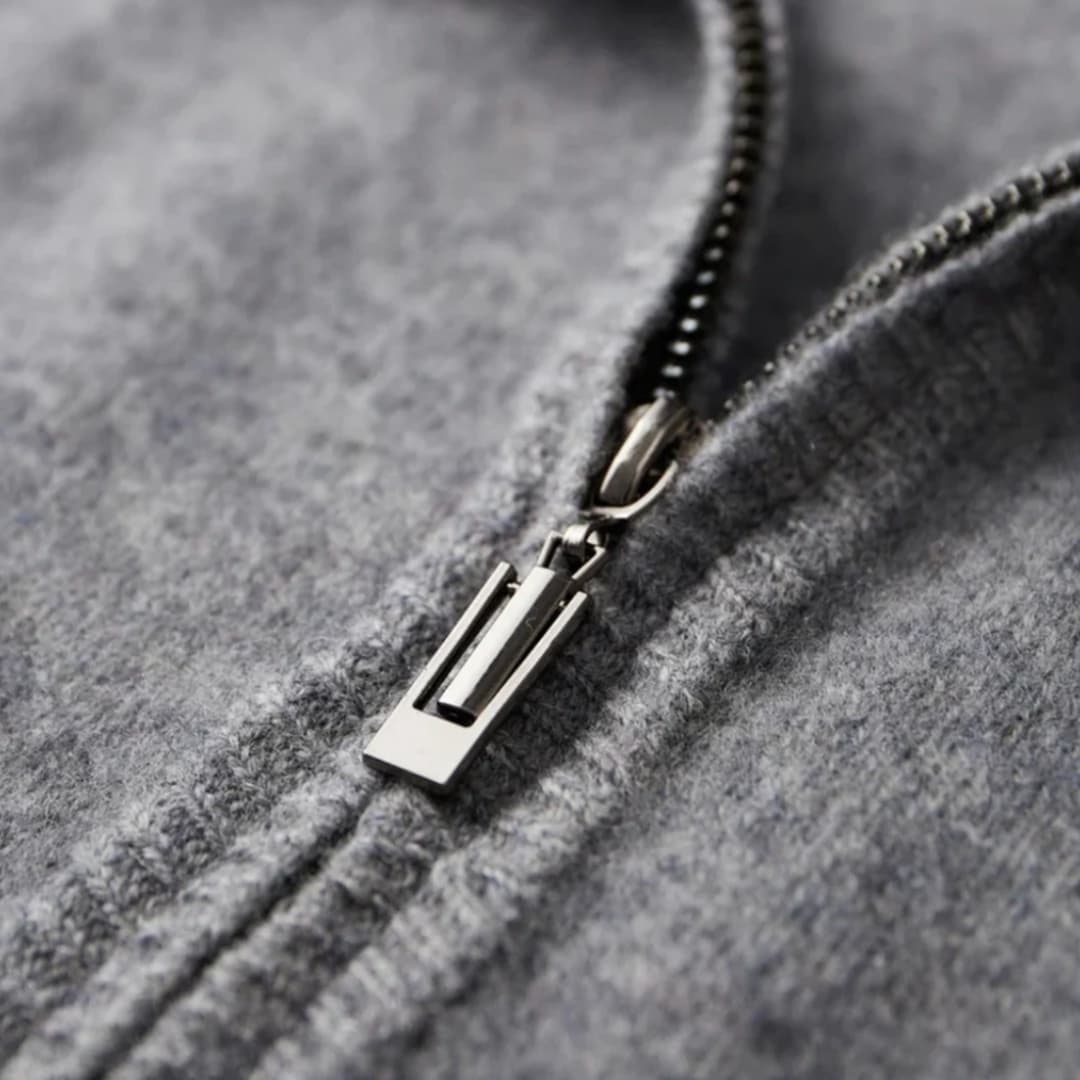 Men's Cozy Zip Cardigan with Ribbed Details