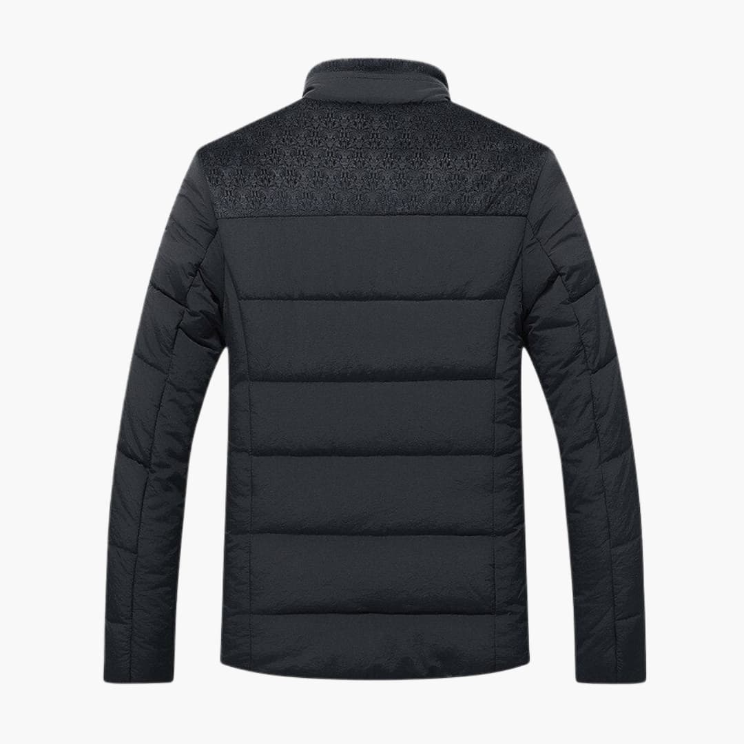 Quilted Mens Padded Jacket with High Collar