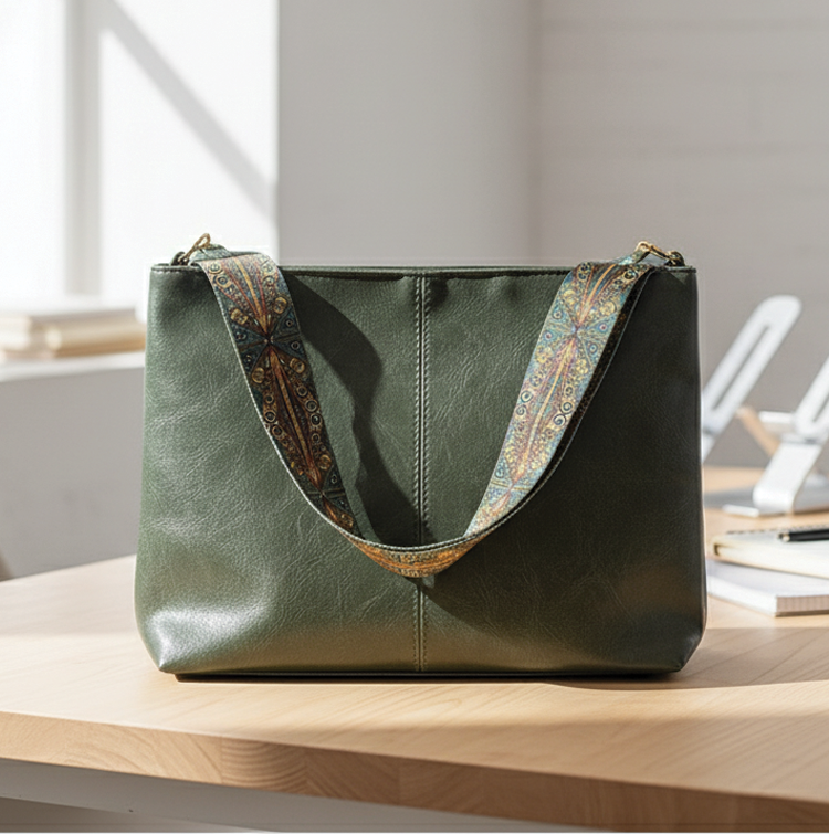 Eco Friendly Leather Embroidered Tote Bag