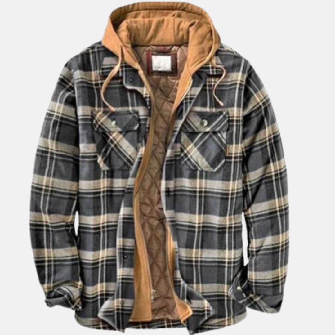 Warm Plaid Shirt Jacket for Men