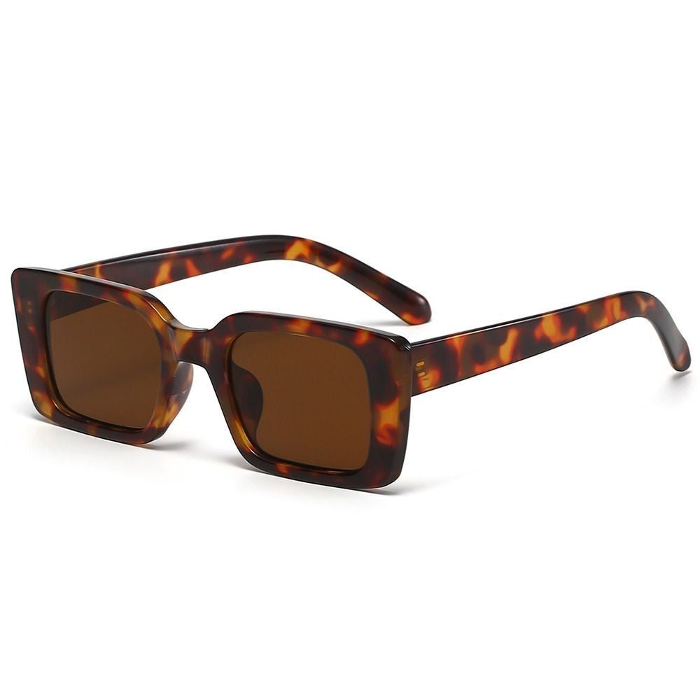 Trendy Rectangular Leopard Print Women's Sunglasses