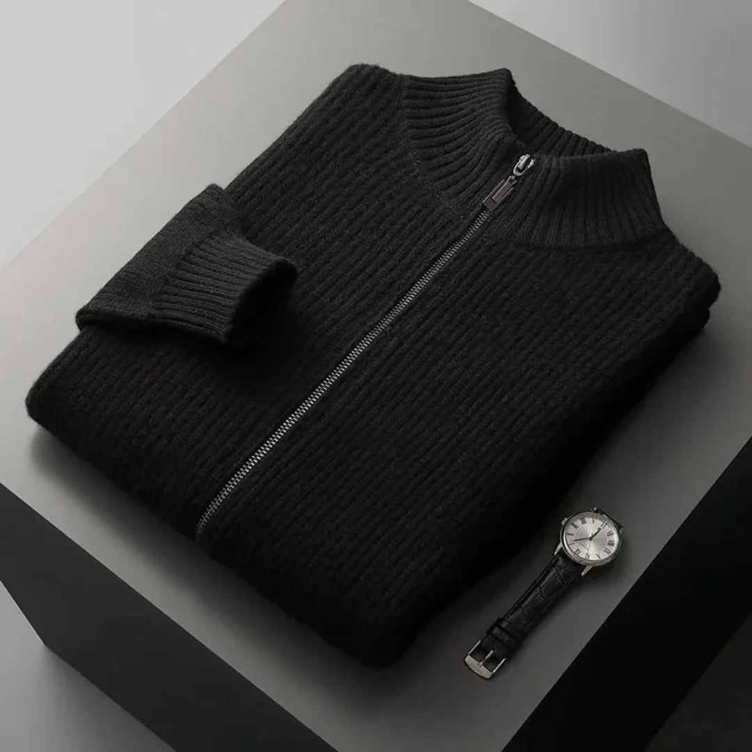 Textured Crew Neck Wool Sweater