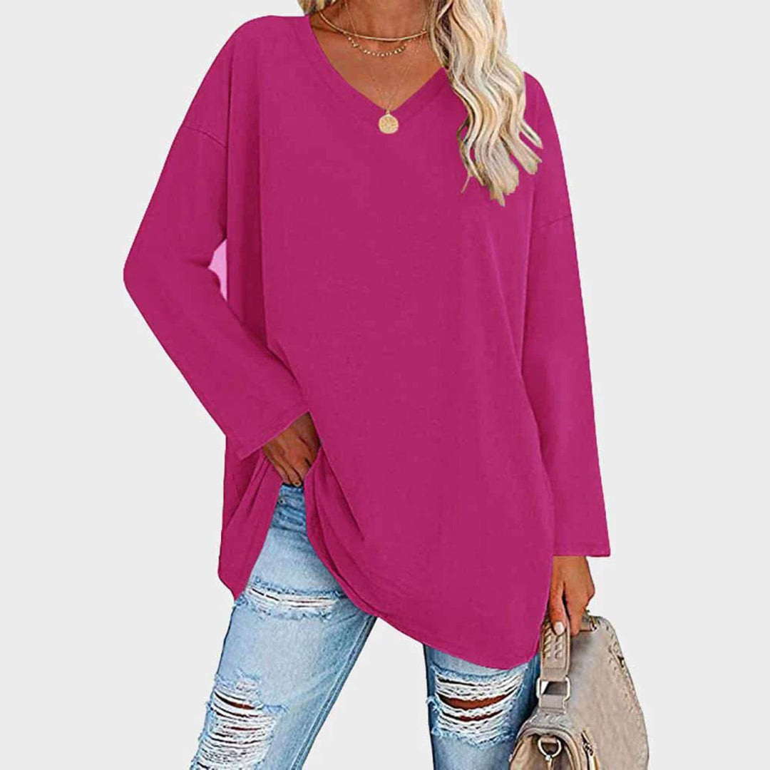 Comfortable Loose Fit V-Neck Summer Top
