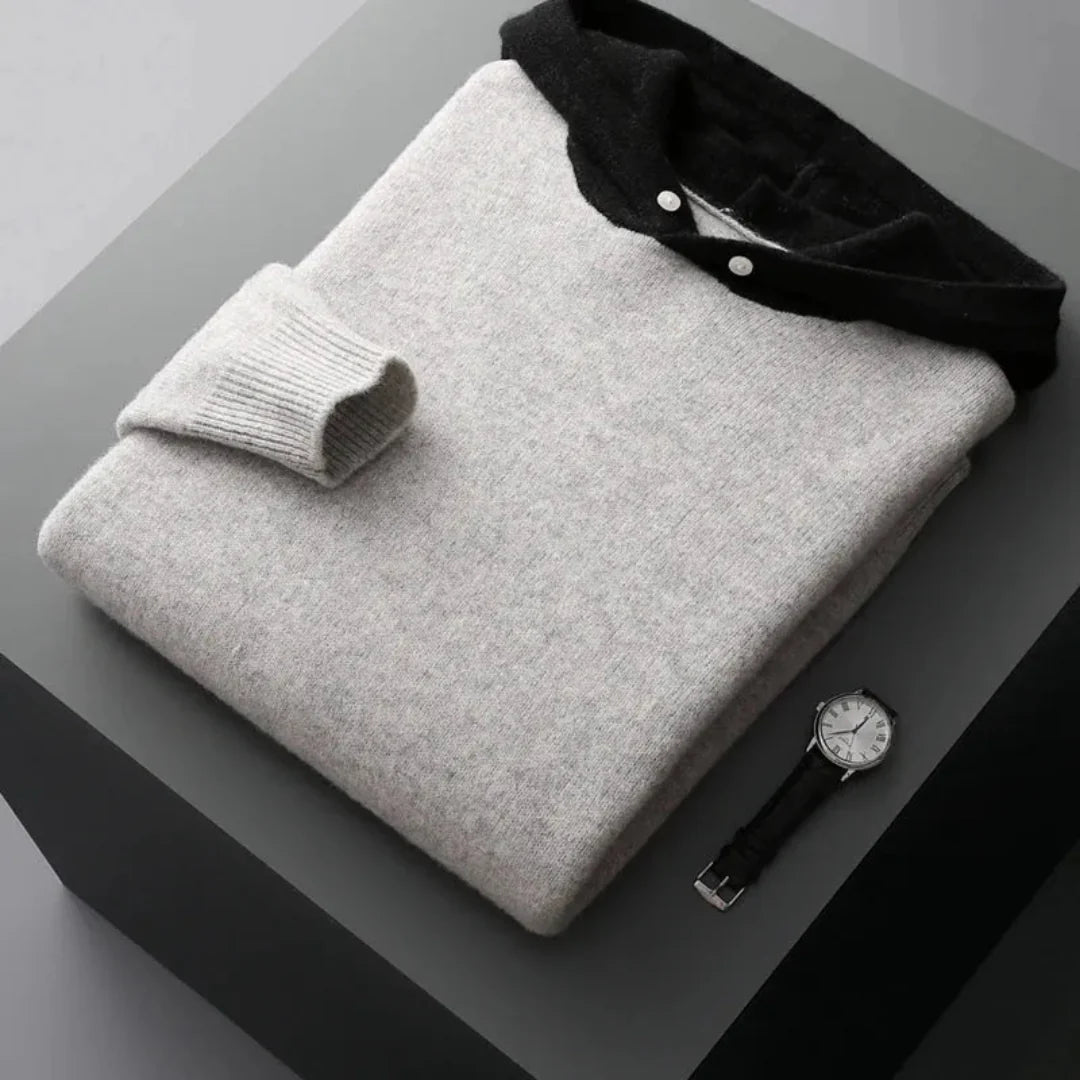Luxury Mens Wool Crew Sweater