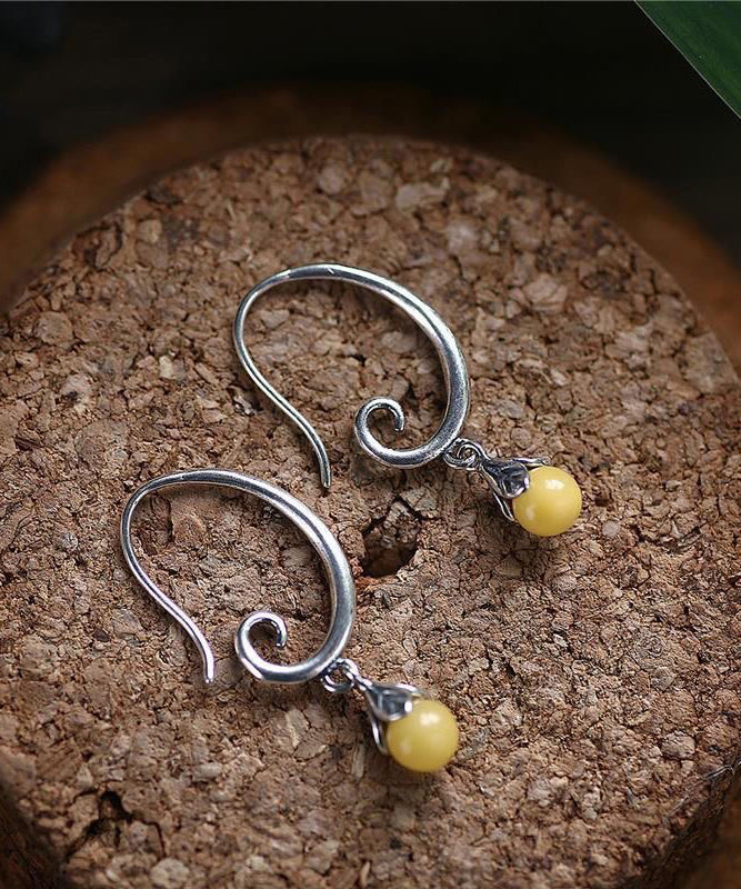 Creole Earrings in Yellow Sterling Silver with Gemstones - EasyApparels