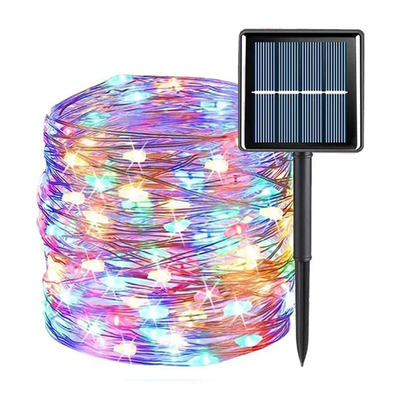 Colorful Solar Powered Outdoor String Lights