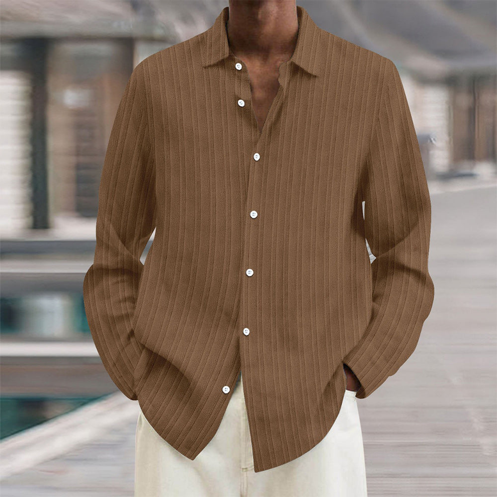 Classic Navy Blue Striped Men's Shirt