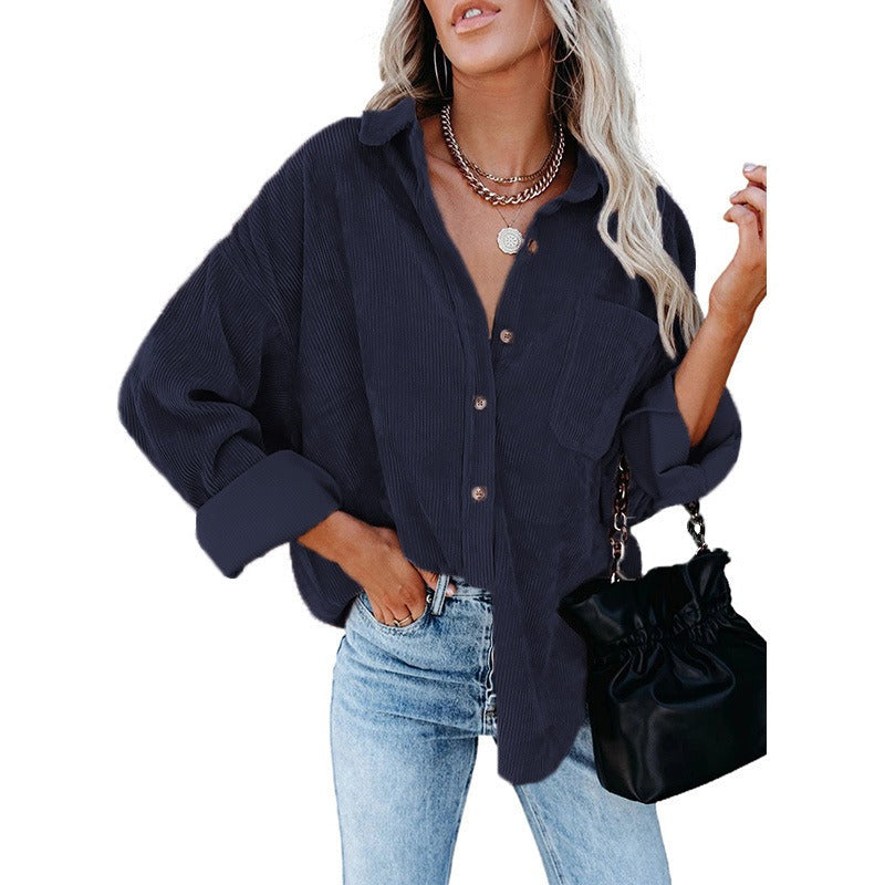 Relaxed Fit Blouse with Classic Collar - Luxicro