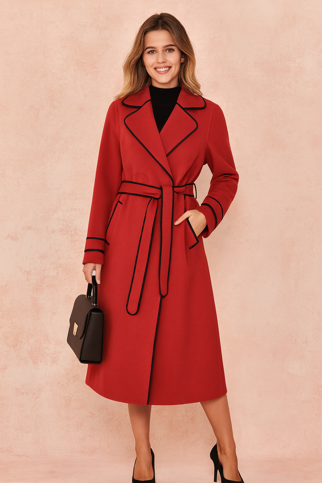 Classic Waterproof Coat with Contrast Details