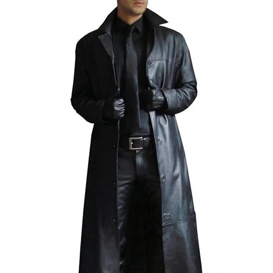 Warm Synthetic Leather Mens Winter Jacket