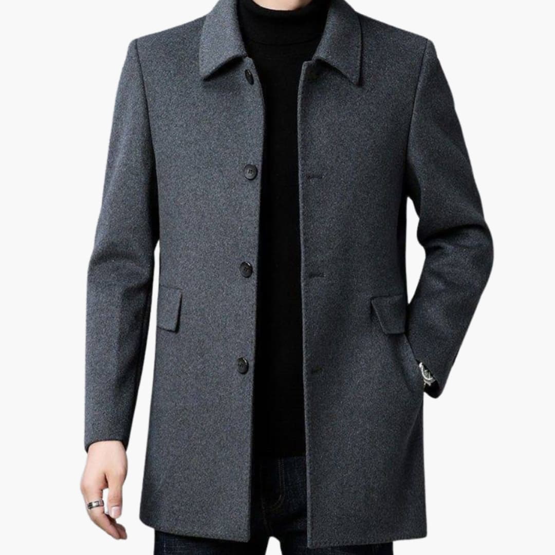 Classic Fit Men's Button Front Coat