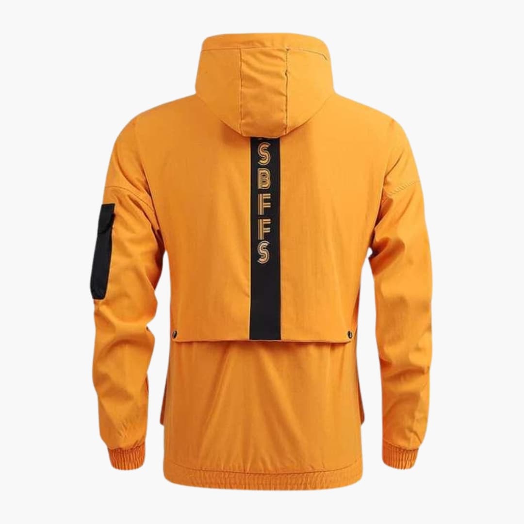 Waterproof Hooded Coat with Zip Pockets for Men