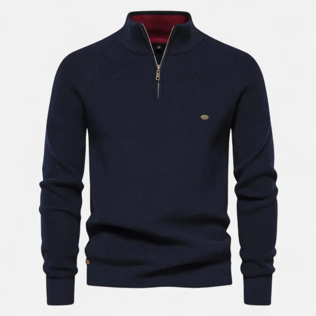 Men's Simple Crew Neck Cotton Pullover Sweater