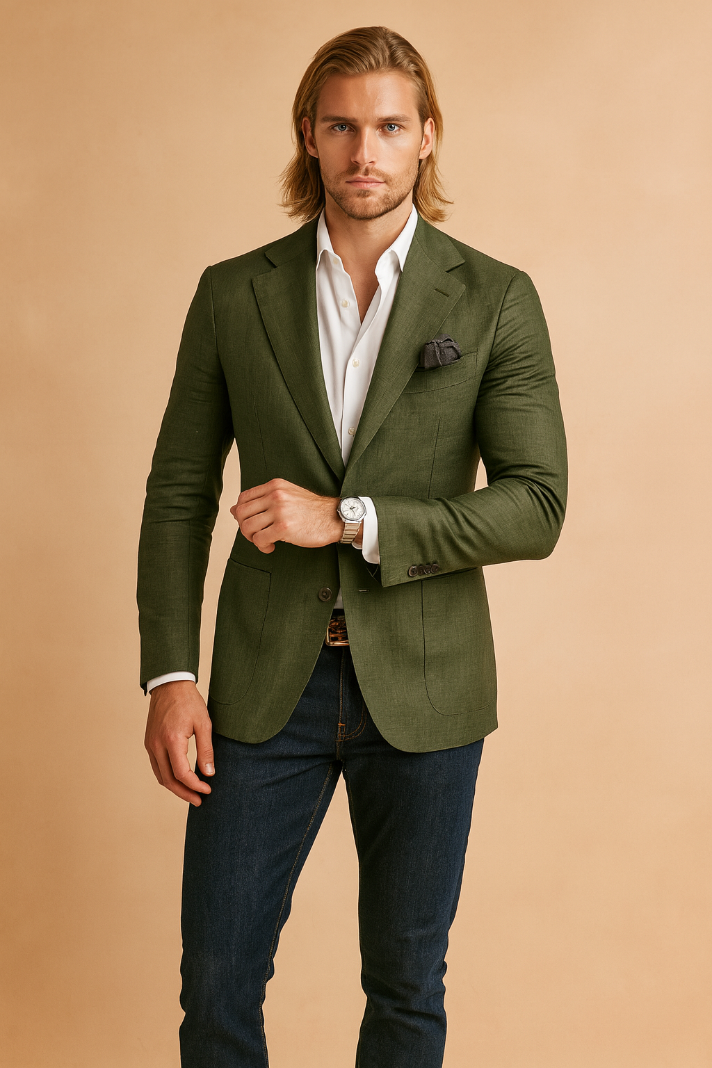 Men's Classic Tailored Fit Blazer Jacket