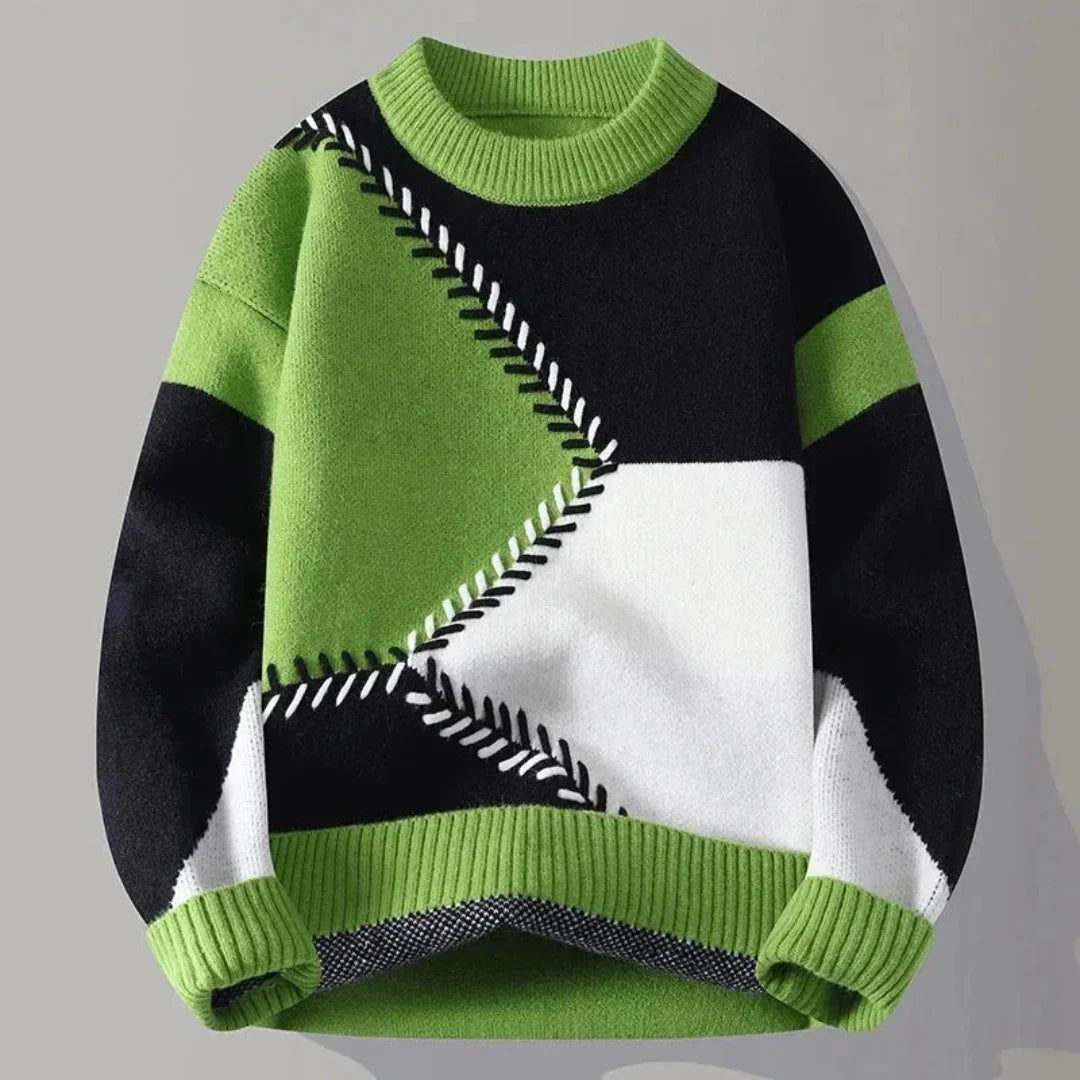 Men's Graphic Pattern Crew Neck Sweater