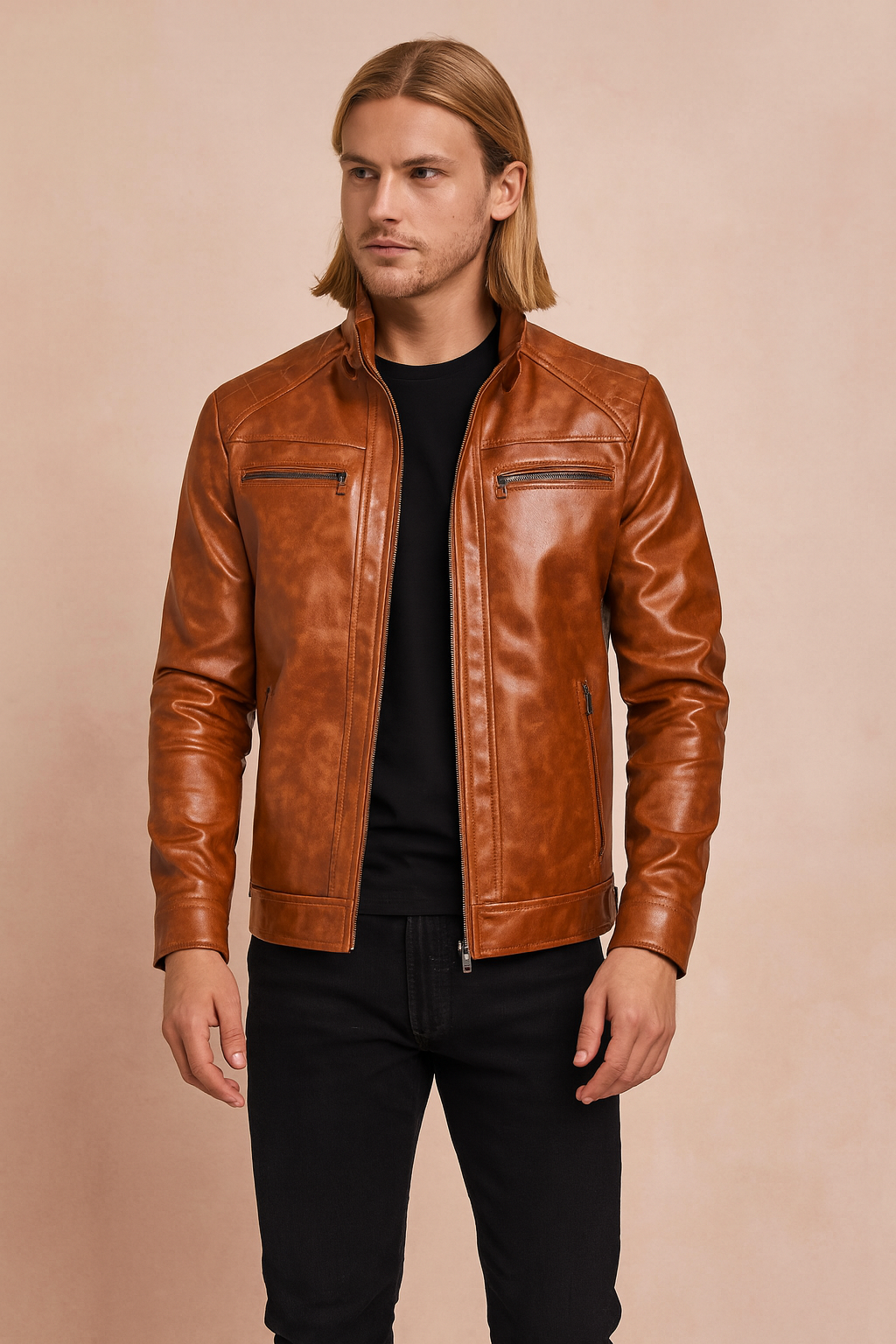 Men's Zip Jacket with Pockets and Hood