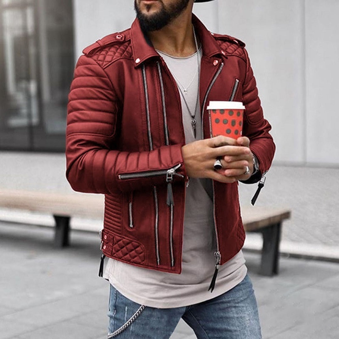 Men's Classic Leather Biker Jacket