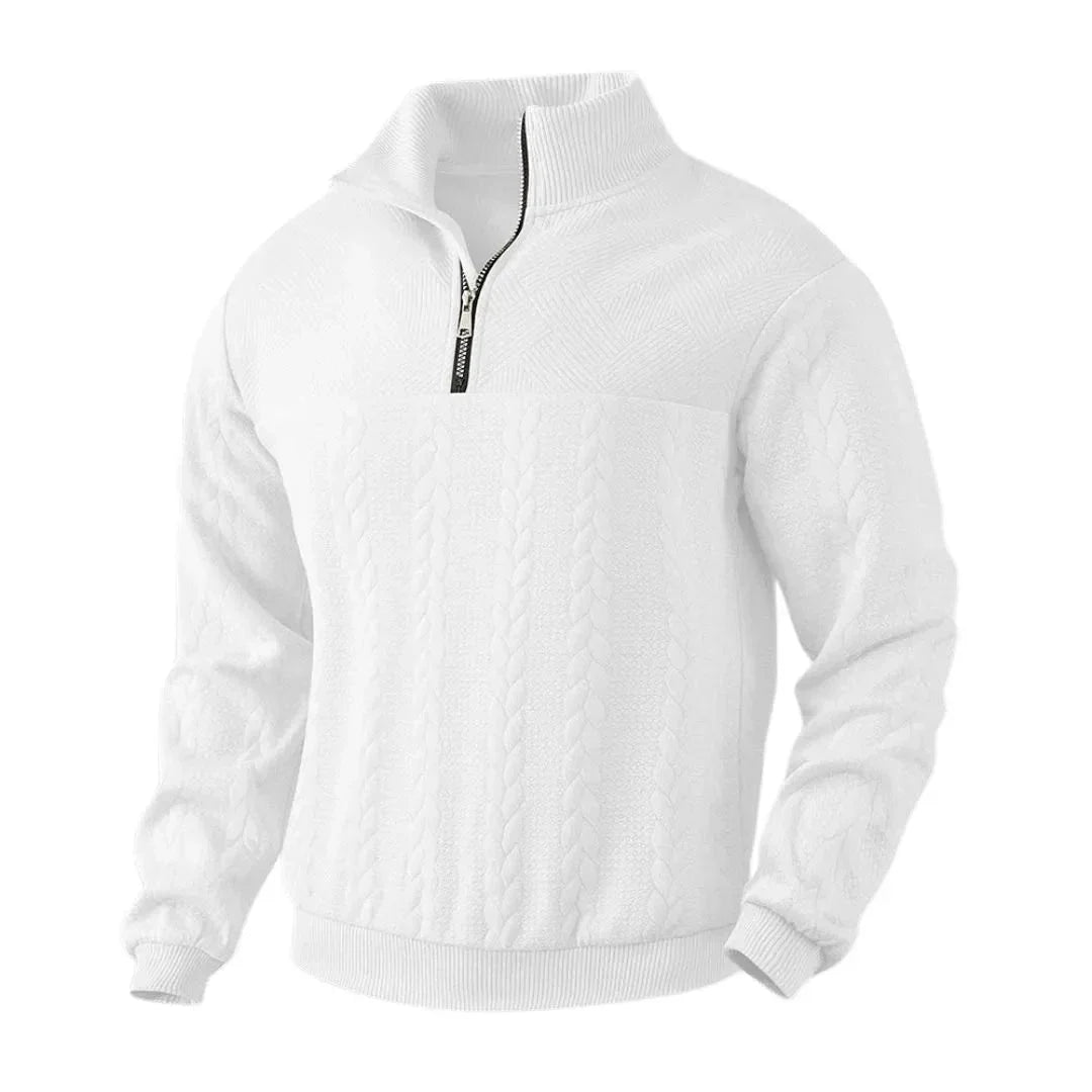 Warm Quarter-Zip Knit Fleece Pullover