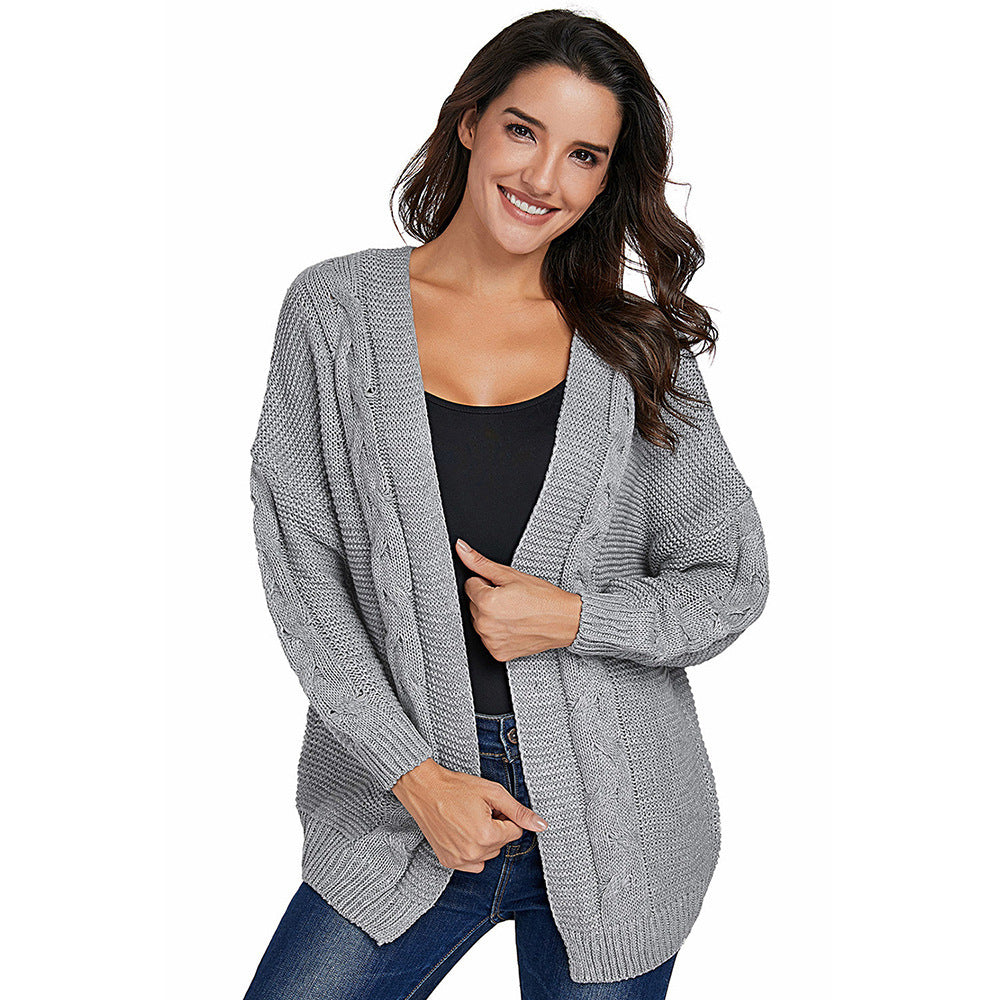 Cozy Oversized Open Front Cable Knit Cardigan