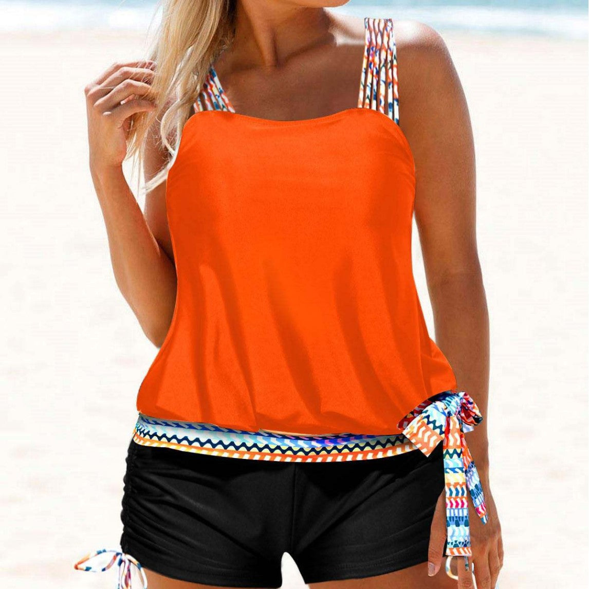 Comfortable Women's Swimsuit Set with Adjustable Shorts - EasyApparels