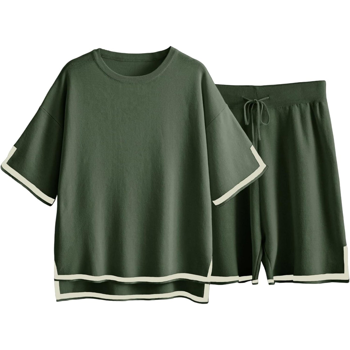 Cozy Women's Sweater Set with Soft Ribbed Trim