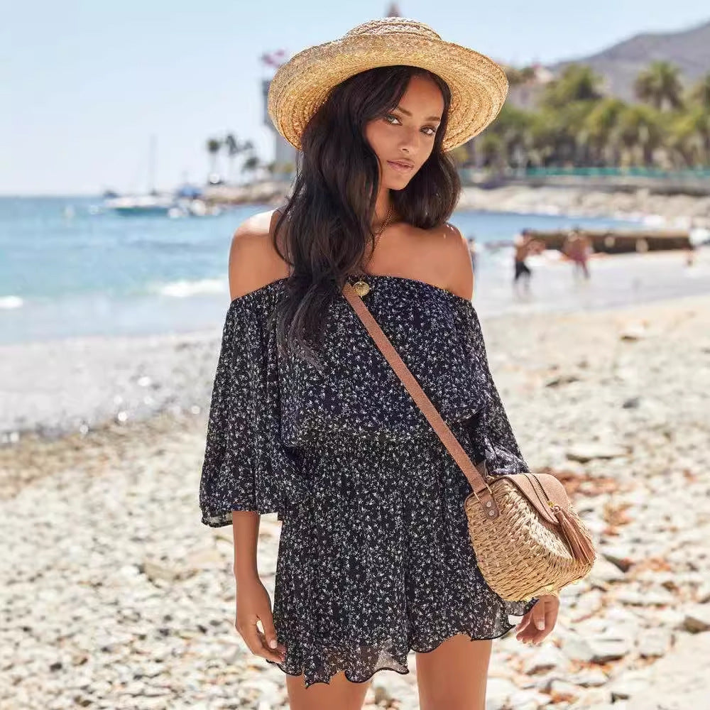 Relaxed Fit Women's Ruffle Sleeve Summer Dress